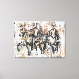 Drei Tölter Braun Leinwanddruck