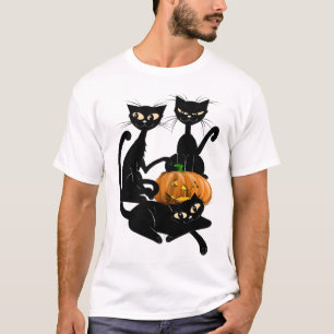 Drei transparente schwarze Katzen-Shirts T-Shirt