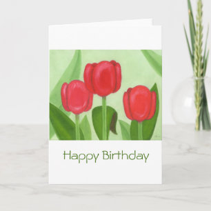 Drei Tulips Geburtstagskarte Karte