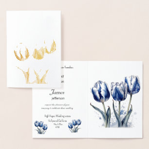 Drei Tulpen, Folien-Hochzeitseinladung Folienkarte