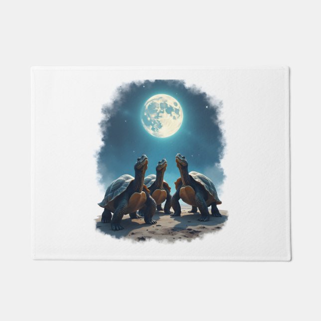 Drei Türken Howl auf dem Mond Wildlife Berg Tur Fußmatte (Vorderseite)