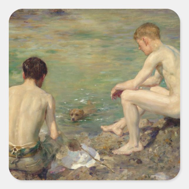 Drei Unternehmen Quadratischer Aufkleber (Vorderseite)