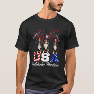 Drei US Entlebucher Mountain American Flag Hat T-Shirt