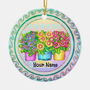 Drei Vasen-Blume Keramik Ornament