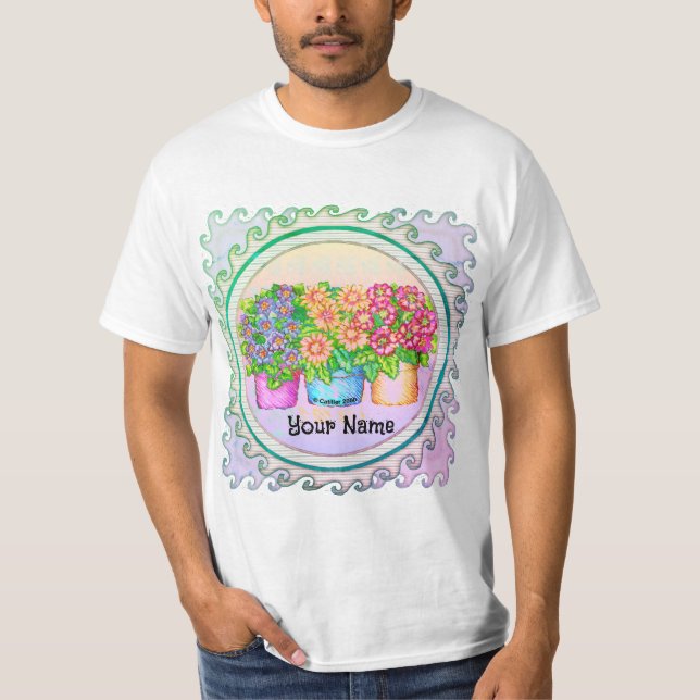 Drei Vasen Blumen T-Shirt (Vorderseite)