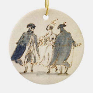 Drei verdeckte Zahlen im Karnevals-Kostüm (Stift Keramikornament
