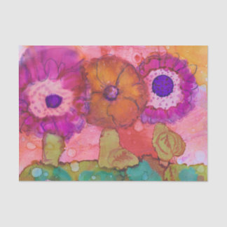 Drei verrückte Blume Boho Alkoholtupfer Design Seidenpapier