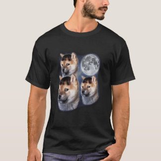 Drei verrückte Hunde Mond 3 Heulen zum Mond Lustig T-Shirt