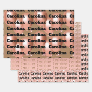 Drei verschiedene Designs für Ihren Namen Feminine Geschenkpapier Set