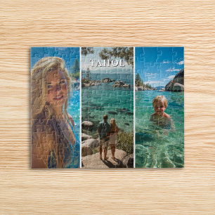 Drei vertikale Streifen Boho Foto 8x10 Puzzle
