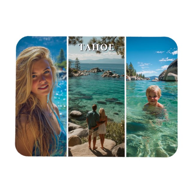 Drei vertikale Streifen Boho-Foto Magnet (Horizontal)