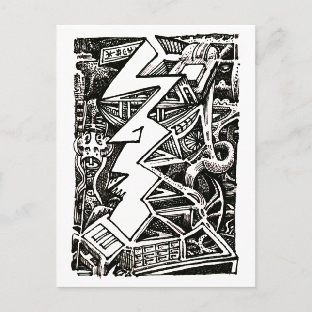 Drei Viertel Postkarte (Vorderseite)