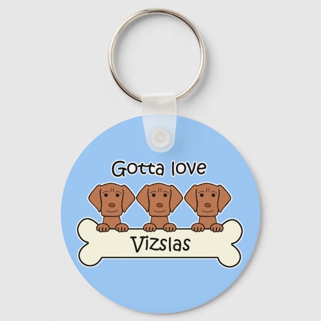 Drei Vizslas Schlüsselanhänger (Vorderseite)