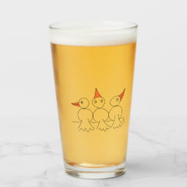 Drei Vögel auf dem Draht Glas