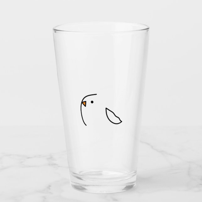 Drei Vögel auf dem Draht Glas (Vorderseite)
