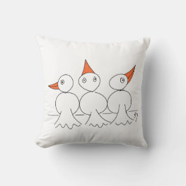 Drei Vögel auf dem Draht Kissen