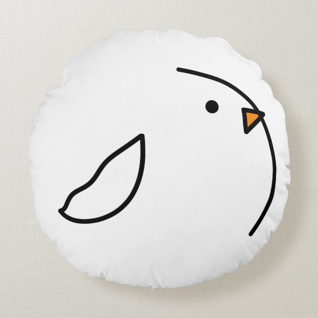 Drei Vögel auf dem Draht Rundes Kissen (Vorderseite)