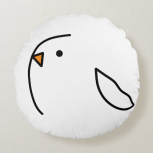 Drei Vögel auf dem Draht Rundes Kissen