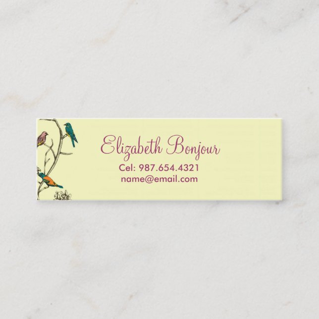 Drei Vögel sprechen ~ Calling Cards Telefonnummerkarte (Vorderseite)