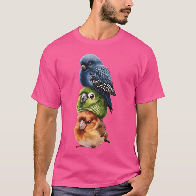 Drei Vögel Stackedotogether Freunde T-Shirt (Vorderseite)