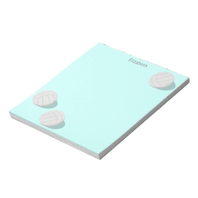 drei Volleyball-personalisierte Sportarten Notizblock (Rotiert)