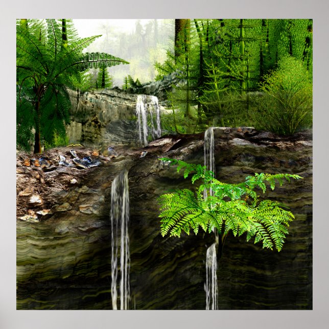 Drei Wasserfälle Poster (Vorne)