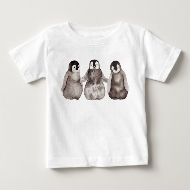 Drei Wasserfarben Kaiserpinguin  Baby T-shirt (Vorderseite)