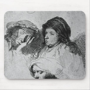 Drei weibliche Köpfe mit einem schlafend, 1637 Mousepad