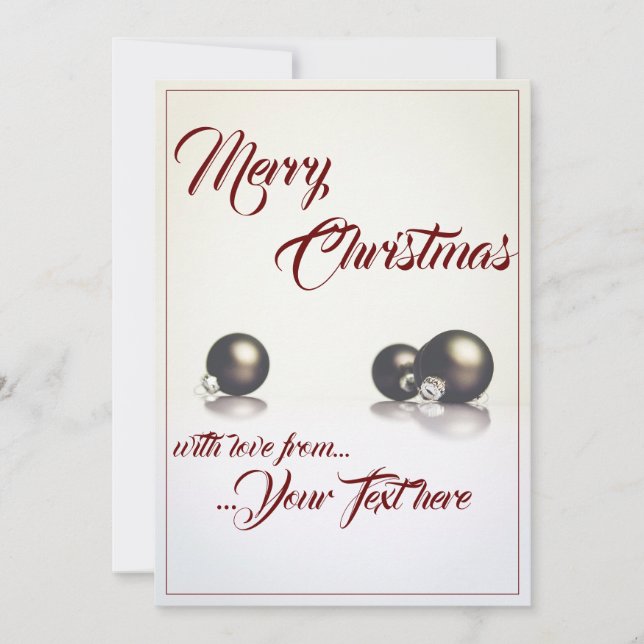 Drei Weihnachtsbälle vor hellem Hintergrund (Vorderseite)