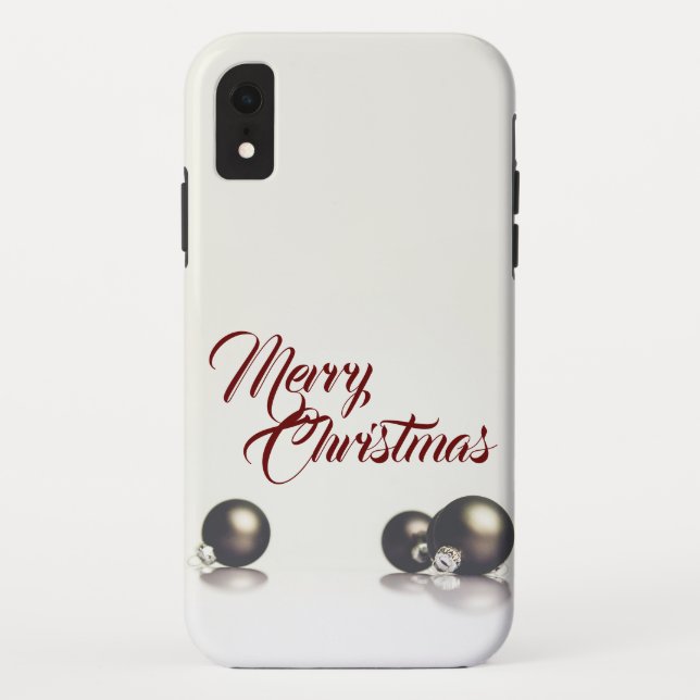 Drei Weihnachtsbälle vor hellem Hintergrund Case-Mate iPhone Hülle (Rückseite)