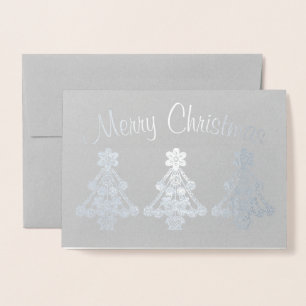 Drei Weihnachtsbaum-Konturen Folienkarte