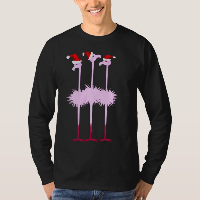 Drei Weihnachtsflamingo-Shirt T-Shirt (Vorderseite)