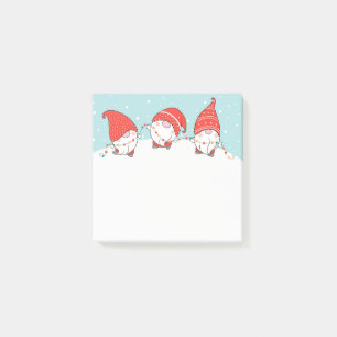 Drei Weihnachtsgnomes Elves Post-It-Notes Post-it Klebezettel