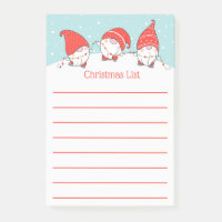 Drei Weihnachtsgnomes Elves Post-It-Notes