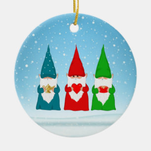 Drei Weihnachtsgnomes Keramik Ornament