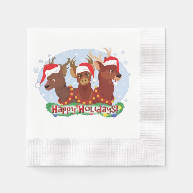 Drei Weihnachtshändler Serviette (Vorderseite)