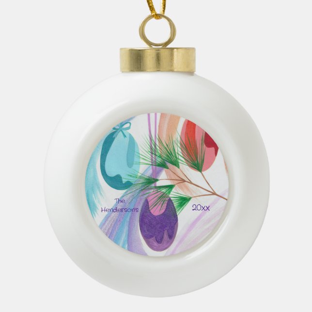 Drei Weihnachtskugeln, individuelle Ornamente (Vorderseite)