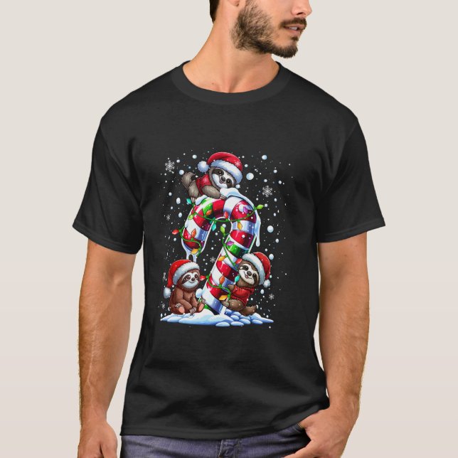 Drei Weihnachtslieder auf Candy Cane Weihnachtskid T-Shirt (Vorderseite)