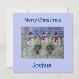 Drei Weihnachtsschneemänner flache Weihnachtskarte Karte