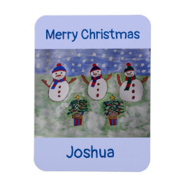 Drei Weihnachtsschneemänner flexibel Magnet