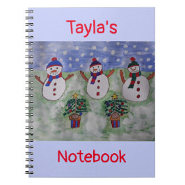 Drei Weihnachtssnowmen SpiralNotebook Notizblock