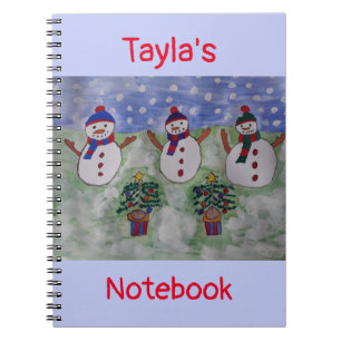 Drei Weihnachtssnowmen SpiralNotebook Notizblock