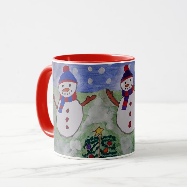 Drei Weihnachtssnowmen-Tasse Tasse (Vorderseite Links)