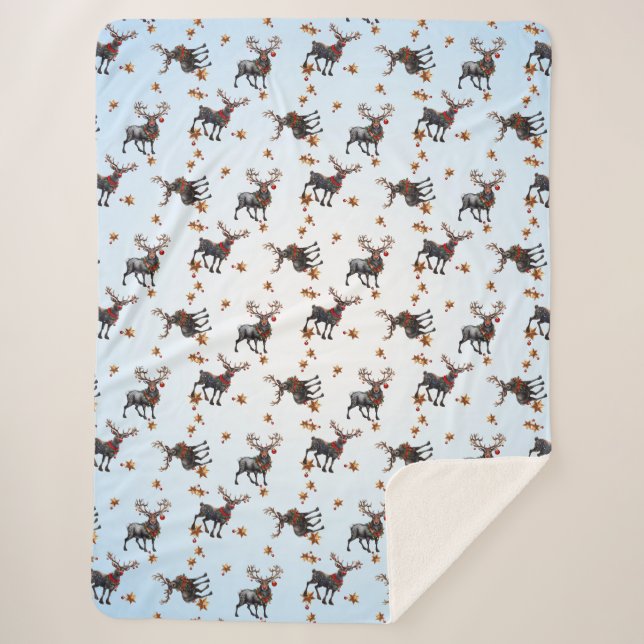 Drei Weihnachtswettläufer Sherpadecke (Vorderseite)