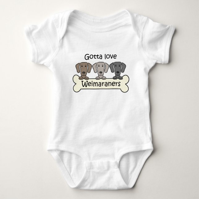 Drei Weimaraners Baby Strampler (Vorderseite)
