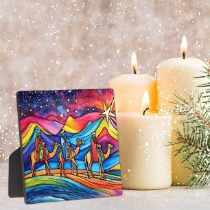 Drei Weise Männer Farbige Weihnachtsfeiertage  Fotoplatte