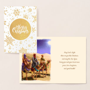 Drei Weisen Luxus Real Foil Weihnachtskarten Folienkarte