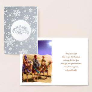 Drei Weisen Luxus Real Foil Weihnachtskarten Folienkarte