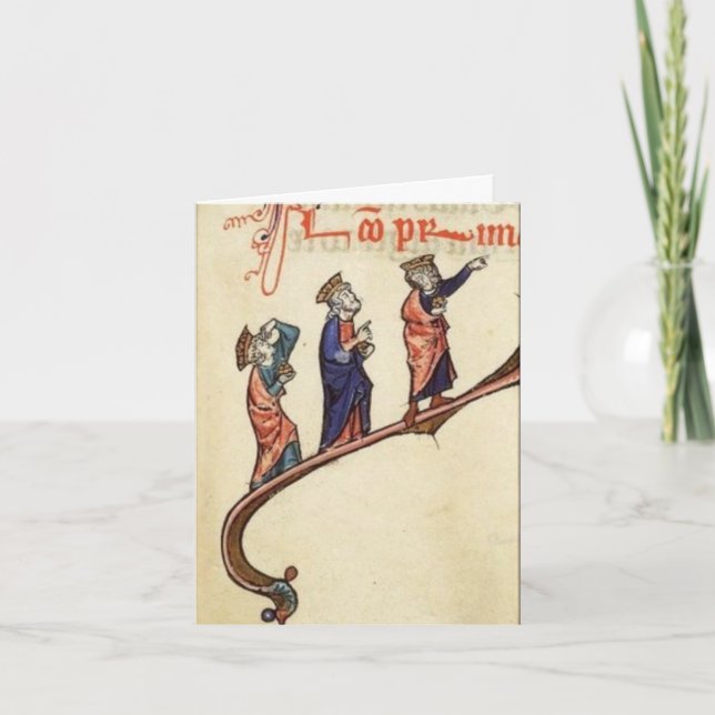 Drei Weisen nach dem Weihnachtsstar Feiertagskarte (Vorderseite)