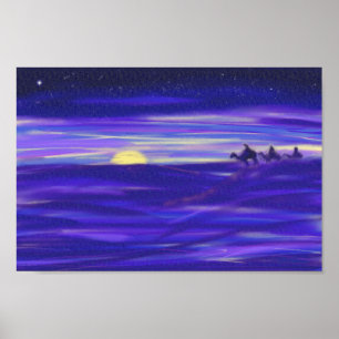 Drei Weisen schöne Wasserfarbe lila Poster